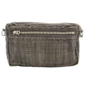 PORTER デニムショルダーバッグ 斜め掛け クロスボディ スタッズ ロゴ キャンバス 黒 ブラック /GV