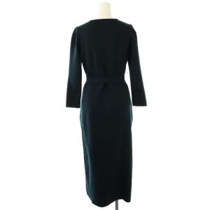 CELFORD 25SS アシメカラーニットタイトワンピ ニット ロング 七分袖 38 ネイビー /HK OS