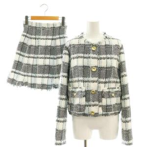 24SS ミドルツイード ジャケット スカート セットアップ チェック 上1 下0 マルチカラー /SS