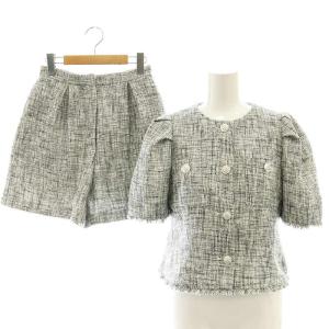 ファンシーツイード ジャケット ショートパンツ セットアップ 38 グレー /SS OS