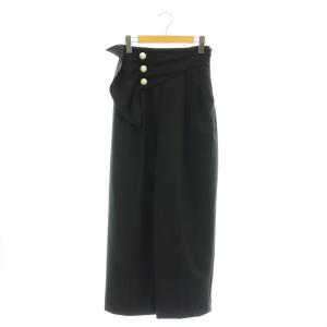ハイウエストパールベルトパンツ 36 黒 ブラック /SS OS