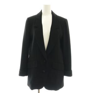 ビジューカフシング テーラードジャケット 36 黒 ブラック /SS OS