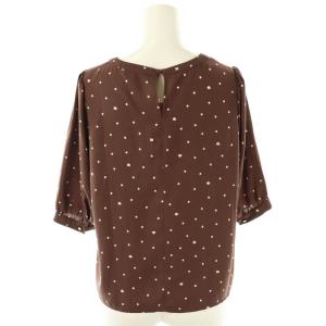 ROPE Picnic 24SS Pinoドット柄ブラウス プルオーバー 半袖 38 ブラウン /DF OS