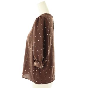ROPE Picnic 24SS Pinoドット柄ブラウス プルオーバー 半袖 38 ブラウン /DF OS