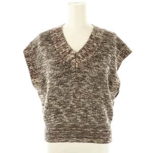 23AW ニットベスト F ブラウン オフホワイト /DO OS