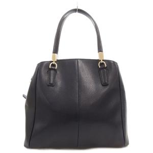 COACH F34663 ハンドバッグ ショルダー 2WAY 斜め掛け ロゴ レザー 紺 ネイビー /GV