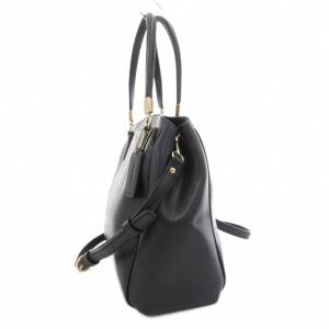 COACH F34663 ハンドバッグ ショルダー 2WAY 斜め掛け ロゴ レザー 紺 ネイビー /GV