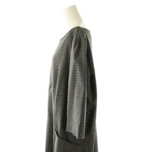 23区 vingt-trois ワンピース チェック ウール 大きいサイズ 48 グレー 黒 ブラック /AQ