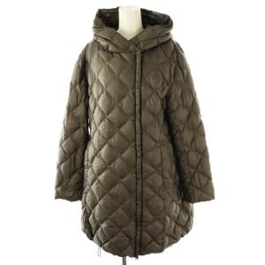 vingt-trois ダウンコート フード ナイロン 大きいサイズ 46 ブラウングレー /MI OS