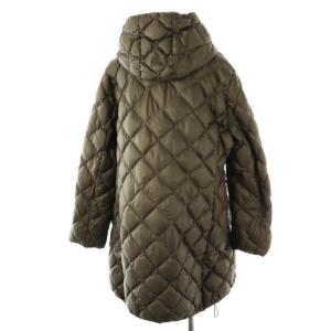 23区 vingt-trois ダウンコート フード ナイロン 大きいサイズ 46 ブラウングレー /MI OS