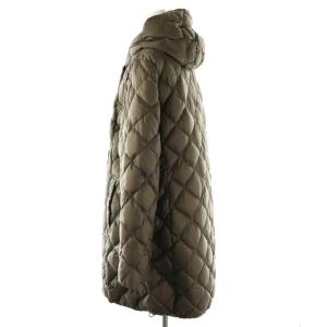 23区 vingt-trois ダウンコート フード ナイロン 大きいサイズ 46 ブラウングレー /MI OS