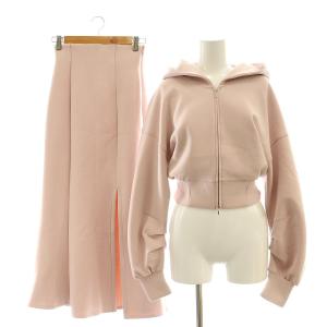  24AW SustainableスウェットSETUP セットアップ パーカー フレアスカート 00 ピンク