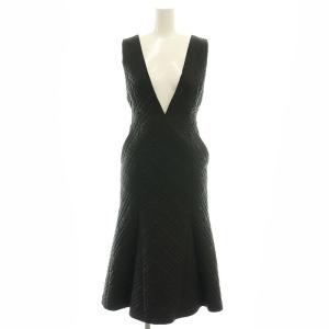 23AW キルティングジャンパードレス ワンピース Vネック 32 黒 /CX OS