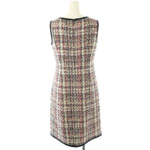 ANAYI ツイード ノースリーブ ワンピース 36 紺 マルチカラー /MI OS