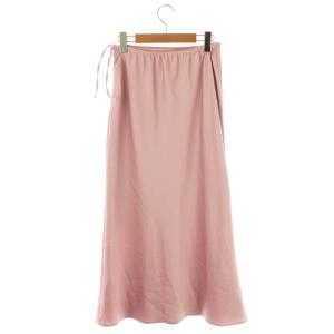 FRAY I.D 25SS ラップデザインサテンナロースカート フレア 0 ピンク /MI OS