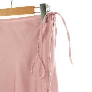 FRAY I.D 25SS ラップデザインサテンナロースカート フレア 0 ピンク /MI OS