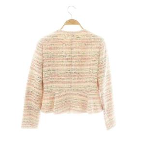 ANAYI ファンシーツイードクルージャケット 36 ピンク