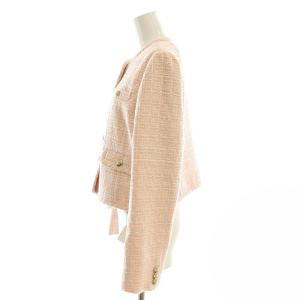 CELFORD 25SS パイピングショートジャケット ツイード 38 ピンク