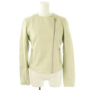 ライダースジャケット シングル レザー 38 緑 グリーン /AQ OS