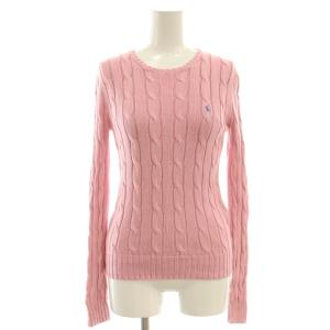 コットン ケーブルニット セーター プルオーバー XS ピンク /CX OS