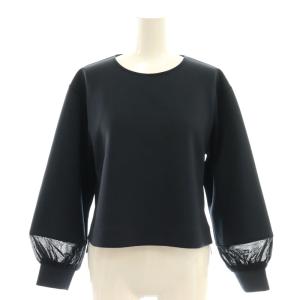 24SS ダブルジャージー袖シアープルオーバー カットソー 36 紺 /MI OS