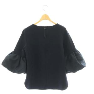 M-Premier 24SS 異素材バルーンスリーブカットソー Tシャツ 36 ネイビー /SS OS