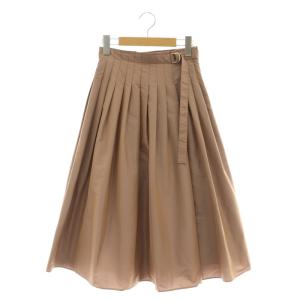 シャンブレータフタタックスカート フレア 34 ブラウンベージュ /CX OS