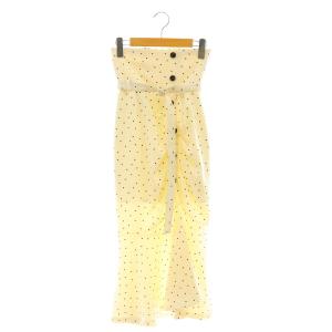 23SS フロントボタンハイウエストスカート ロング タイト ドット 0 オフホワイト /SS OS