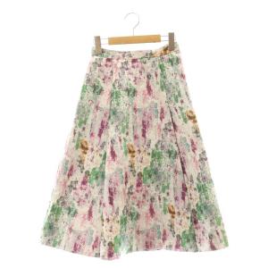 23AW カラーウォールジャガード スカート フレア 34 白 マルチカラー /MI OS