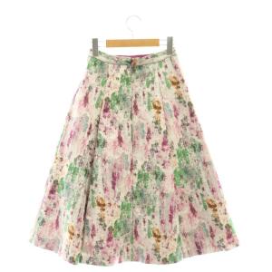 ANAYI 23AW カラーウォールジャガード スカート フレア 34 白 マルチカラー /MI OS