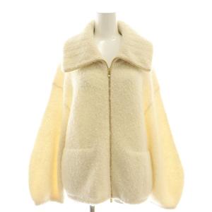 カシミヤシルク アルパカ混 ニットブルゾン ジャケット 38 アイボリー /MI OS