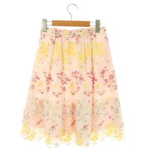 TOCCA GARDEN FLOWER スカート フレア 刺繍 0 ライトピンク マルチカラー /MI OS