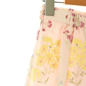 TOCCA GARDEN FLOWER スカート フレア 刺繍 0 ライトピンク マルチカラー /MI OS