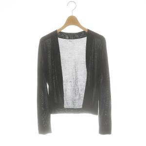 シルク カーディガン ニット 長袖 38 ブラック 31834 /HK OS