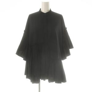 イレギュラーフリル ブラウス 七分袖 38 ブラック /HK OS