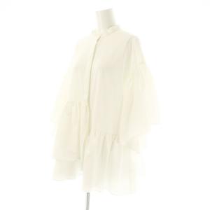 UNITED ARROWS P イレギュラーペプラム ブラウス 七分袖 38 ホワイト /HK OS