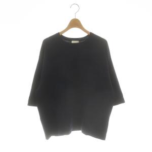 ドライコットン ワイドプルオーバー ニット カットソー 七分袖 S ネイビー /HK OS