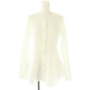 25SS ホールガーメント ペプラムカーディガン ニット M 白 ホワイト /AT OS