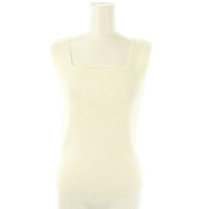 23SS リブニットスクエアトップ カットソー ノースリーブ 36 白 ホワイト 0323143184