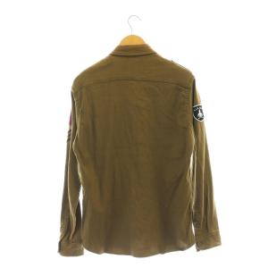 HYSTERIC GLAMOUR 長袖 ミリタリーシャツ スタンドカラー L カーキ /AT OS