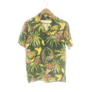 総柄 アロハシャツ M 緑 マルチカラー /MI OS