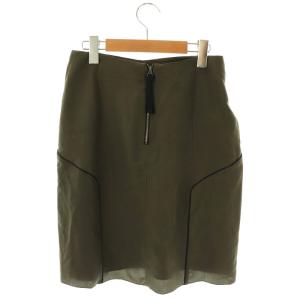 MARNI WINTER EDITION 2011 ウエストリボンシルクスカート フレア ひざ丈 38 カーキ /AT