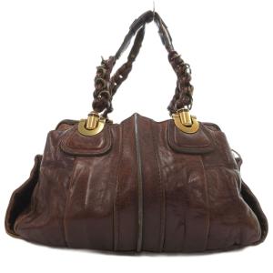 Chloe エロイーズ トートバッグ レザー 茶 ブラウン /JS