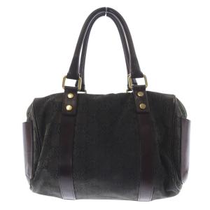 CELINE ジャガード ミニボストン ハンドバッグ 茶 ブラウン /SR24 OH