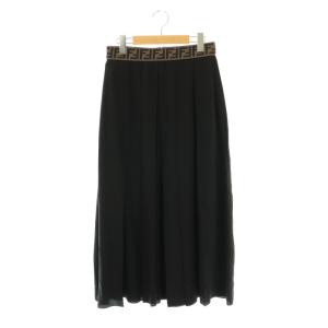 ウエストズッカ シルク ロングスカート 42 ブラック FQ7157 O2R