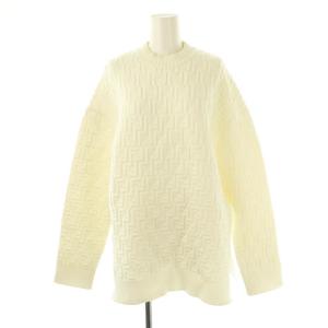 ズッカ エンボス 総柄ニット プルオーバー 38 ホワイト FZX810 AJTE