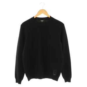 ロゴクルーネックセーター IT46 ブラック FZX030 AIB7