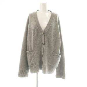 クルーネックニットカーディガン Vネック カシミヤ グレー /AT OS