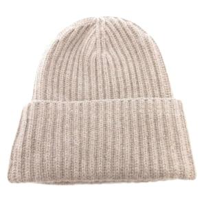 ニットキャップ ニット帽 リブ ベージュ /AE