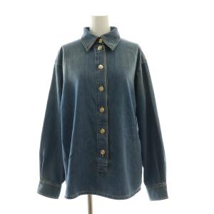 ココマークボタンデニムシャツ ウォッシュ加工 36 ブルー P78297V70499